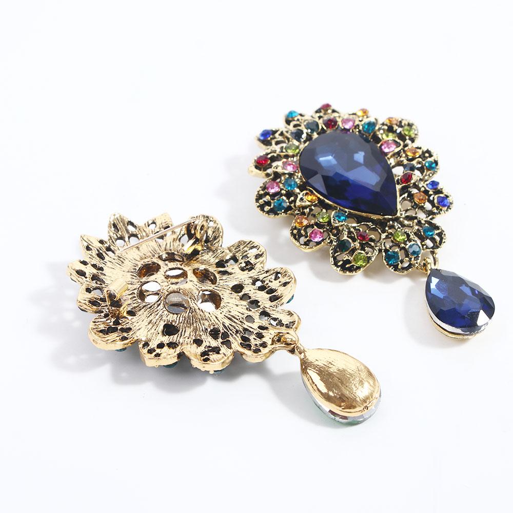 Wedding Big Water Drop Dress Crystal For Women Corsage Brooch Pins Fashion Accessories Jewelry