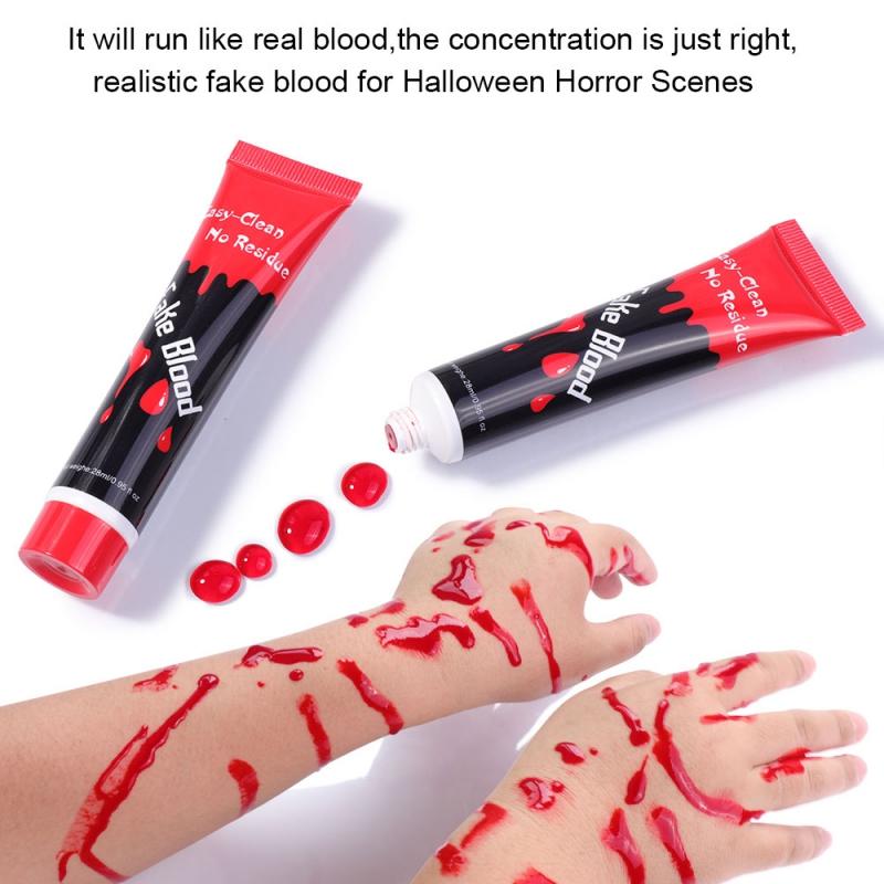 Halloween Horror Fake Blood Face Body Paint Makeup Easy Clean No Residue