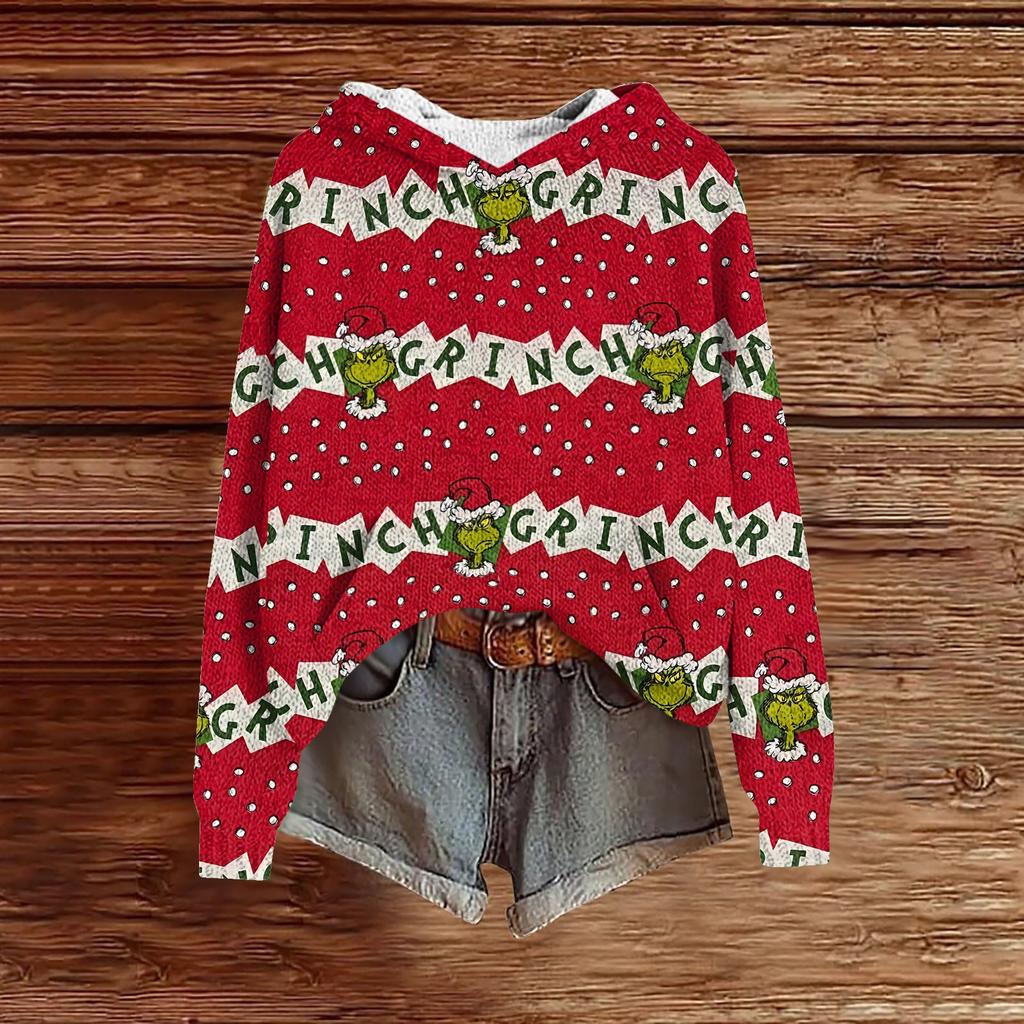 Sweatshirts For Women Knit Sweater Cute Shirt Fall Pullover Hooded Sweatshirt