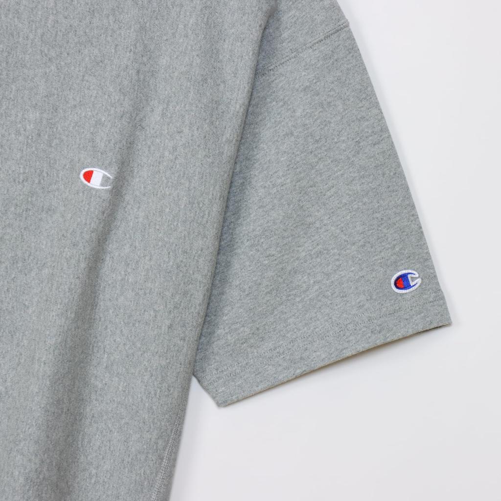 Short Sleeve Round Neck Cotton Embroidery One Point Logo Reverse Short Sleeve Revers Oxford Gray L [Champion] T-shirt 100% 9.4oz Weave(R) T-Shirt