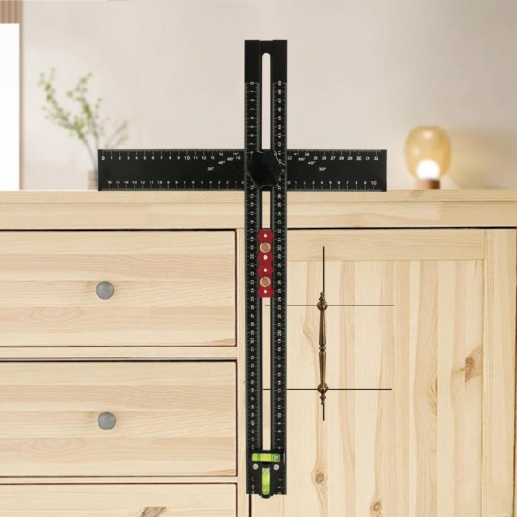 Profesjonalna linijka kątownik 54 cm do stolarstwa z dokładnymi kątami i poziomicą, odpowiednia do precyzyjnego znakowania i wiercenia