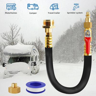 Sada pro zazimování RV, RV vyfukovací adaptér s uzavíracím ventilem Vzduchový kompresor QuickConnect Plug Water