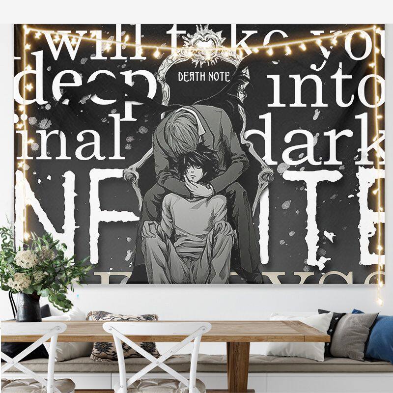 New Hot Japanese Anime Death Note Print Tapestry Wall Hanging Poster Bedroom Backdrop Wall Art Home Decor