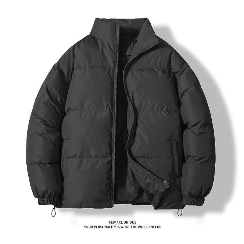 Herren Wintermantel aus Baumwolle: Einfarbig, trendiger koreanischer Stil, Hongkong-Mode, dicke, kurze Pufferjacke für hübsches Paar