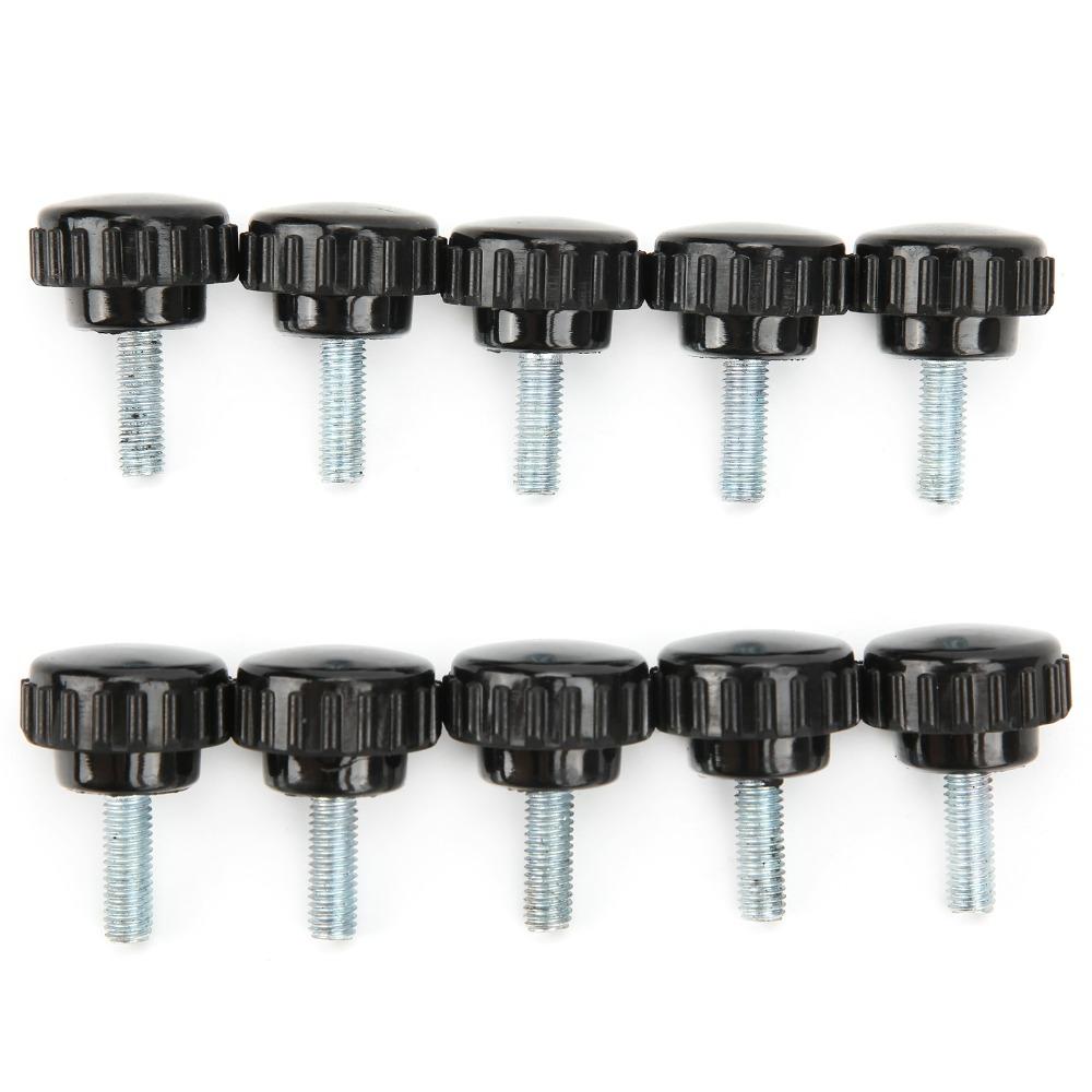 20pcs Round Clamping Knob Male Thread Knurled Grip Knob Straight Hand Grip Twist Nut Lathe