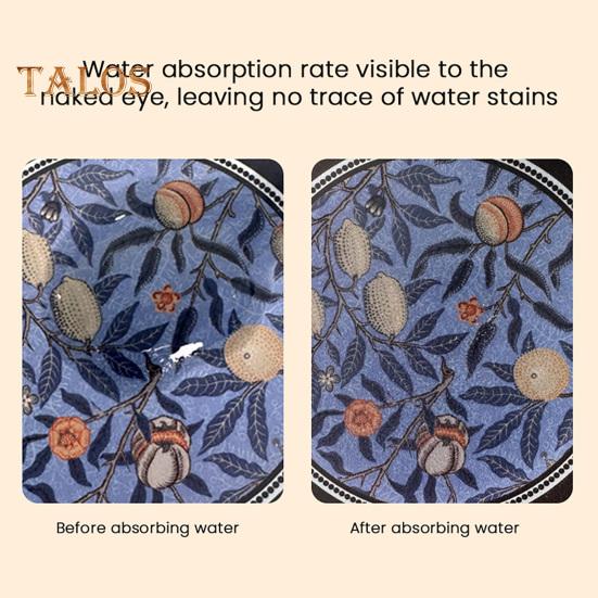 Vintage Absorbent Coaster Ethnic Floral Fabric Teacup Mat Quick-Dry Diatomite Drinks Coasters for Hot Cold Drinks