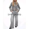 Summer New Arrival Women's Cotton Slim Fit Short Frill Collar Long Sleeves Quilted Denim Outwear 1264176