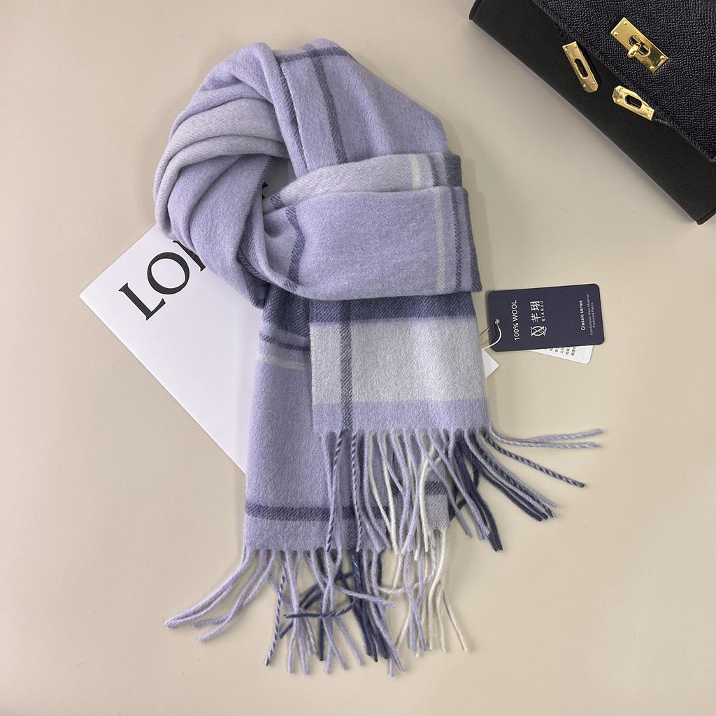 British Classic 111 Pure Plaid Scarf Female Winter Korean Student Versatile Warm Cashmere Couple Scarf