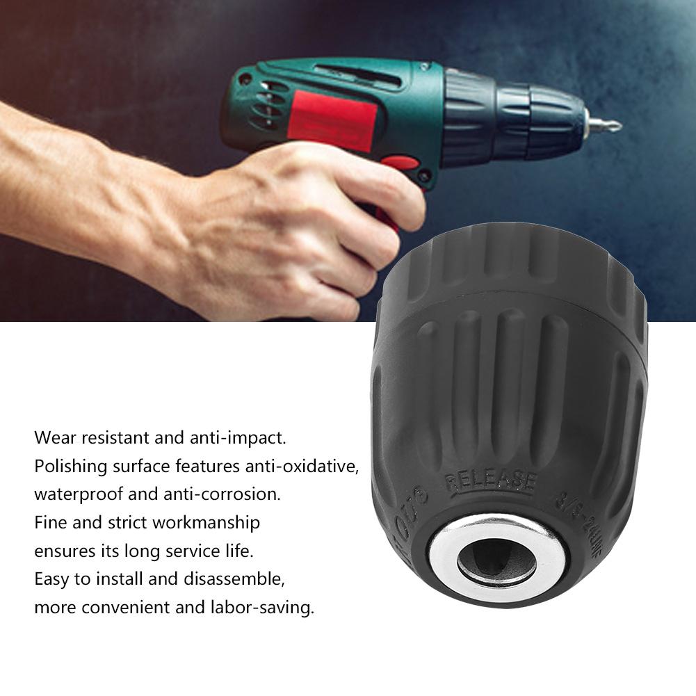3/8in-24UNF Self-Tightening Electric Drill Chuck Adapter 0.8-10mm for Lathe Milling Machine Tool