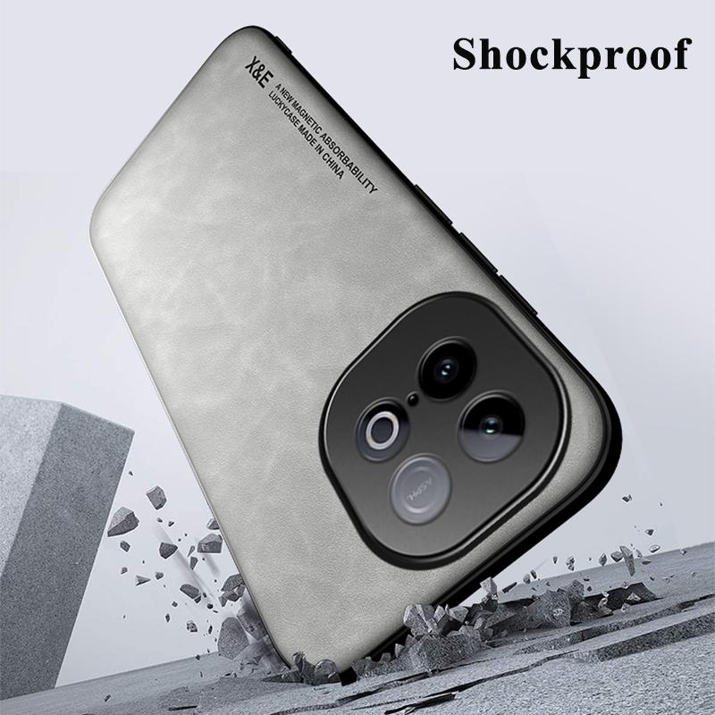 KEYSION Luxury Retro Case for IQOO Z10 Turbo 5G Soft Silicone+PC PU Leather Shockproof Phone Back Cover for IQOO Z10 Turbo Pro