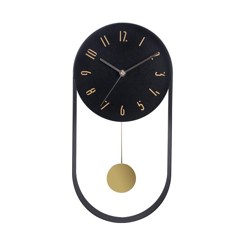 

Fashion Swing Clock Modern Creative Simple Mute Wrought Iron Clock Living Room Silent Wall Clock Watch Home Decoration Wholesale (Black,20x40cm) чорний