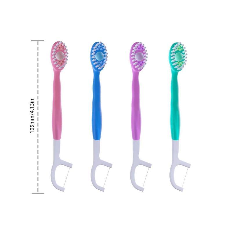 2Pcs Mini Travel Toothbrush With Toothpaste Fresh Breath Disposable Dental Floss Independent Packaging Oral Hygiene Care Tools