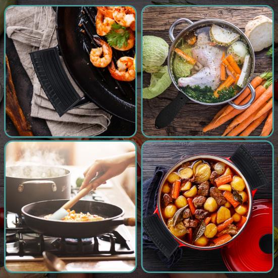 1 Sada Úchytů na Rukojeť Hrnec Žáruvzdorné Protiskluzové Proti opaření Horká Pánev Kleště Talíř Zvedák Kuchyňské Gadžety