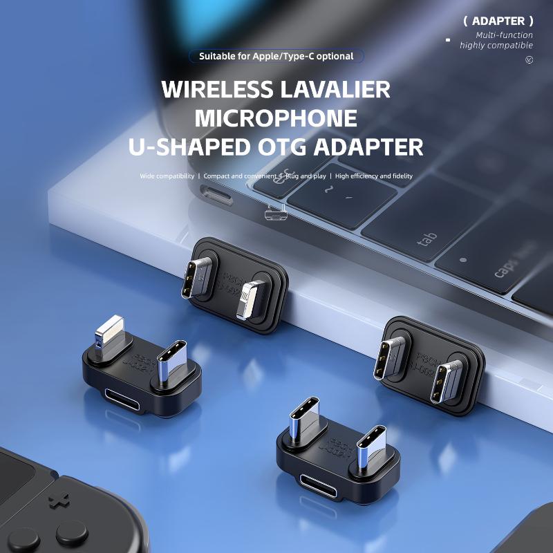 U-Shaped Otg Multifunctional Adapter Suitable For Mobile Phone Clip Microphone Playback Charging Otg Adapter