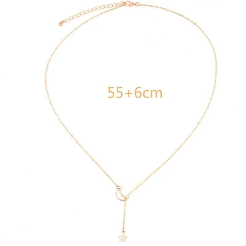 Personalized Korean Star Pendant Tassel Necklace for Women Hollow Star Moon Collar Sweater Necklace