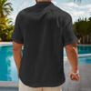 2025 Lato Nowa Męska Koszula z Krótkim Rękawem Modna Casualowa Luźna Wygodna Jednolity Kolor Kardigan Klapa Plażowa Męska Koszula z Krótkim Rękawem