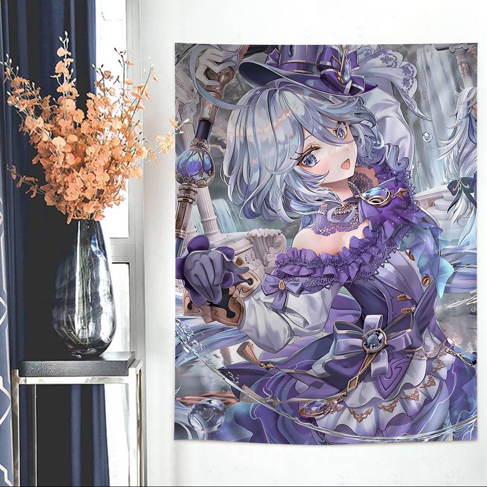Genshin Impact Furina Hanging Bohemian Tapestry Indian Buddha Wall Decoration Witchcraft Bohemian Cheap Hippie Wall Hanging