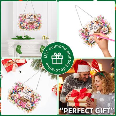 4Pcs 2D Flat DIY Special Shape Rhinestone Diamond Art Window Pendants Diamond Painting Kits Wall Decor for Home & Windows