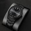 Waterproof Men's Watch Arabic Numeral Alloy Case Stainless Steel Luxury Shiny Black Silver Watch