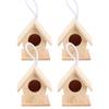 4Pcs Outdoor Wooden Bird House Hanging Bird Resting Nests Box Garden Decoration Ornament