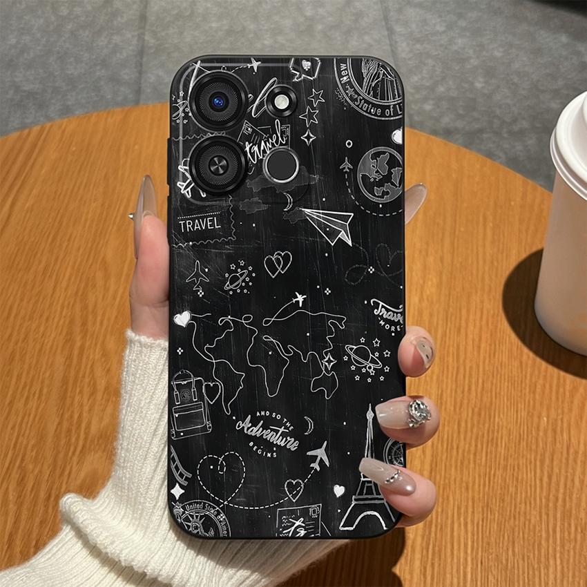 For Itel A05S A04 A60S A16 A33 Plus A56 A23 A58 A25 Pro A49 A35 A18 Phone Case Colorful Graffiti Matte Silicone Cover For Itel Anti Fingerprint Bumper