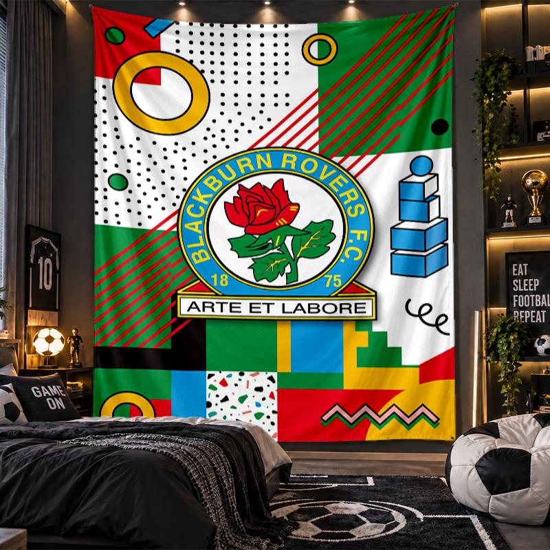 Wall Hanging Tapestry Blackburn Rovers Football Print Cloth for Living Room Bedroom Home Decor