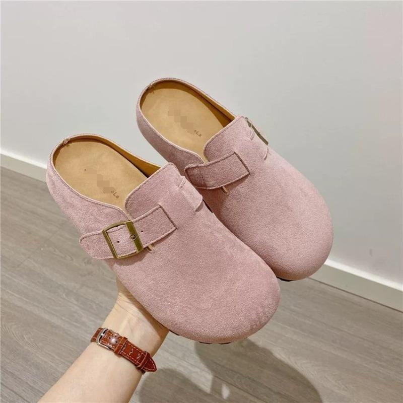 Soft-soled women's thick-soled slippers are worn outside the autumn new lazy people with one foot pedal of Boken bag head and half slippers.