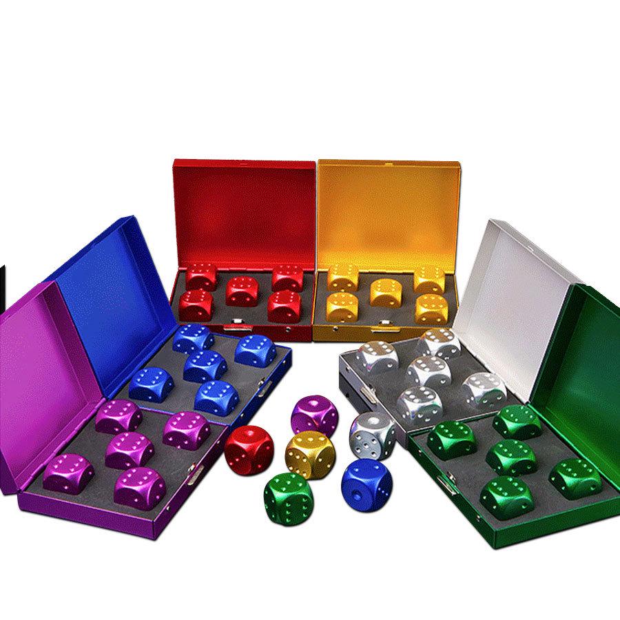 Aluminum Alloy Square Boxed Dice for Casual Entertainment and Dining