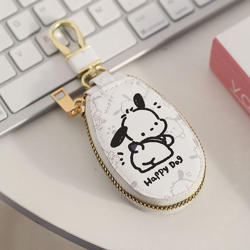 Pooh Bear Cartoon Large Capacity Key Wallet With Leather For Women And Men