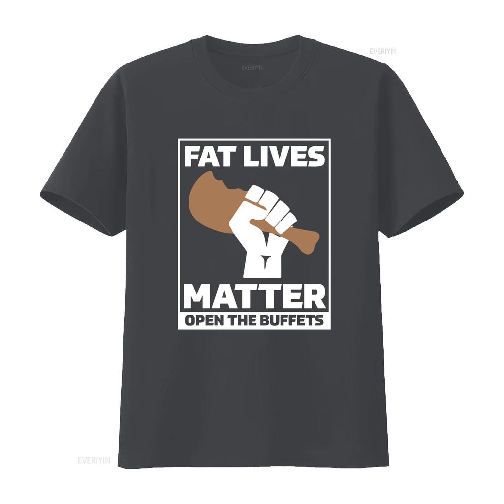 Funny Sarcastic Fat Lives Matter Fried Chicken Print Casual Streetwear T Shirt vintage Washed Versatile designer clothes