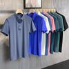 Men's Summer Ice Silk Seamless Polo Shirt - High Elastic, No-Iron, Short Sleeve Lapel T-shirt