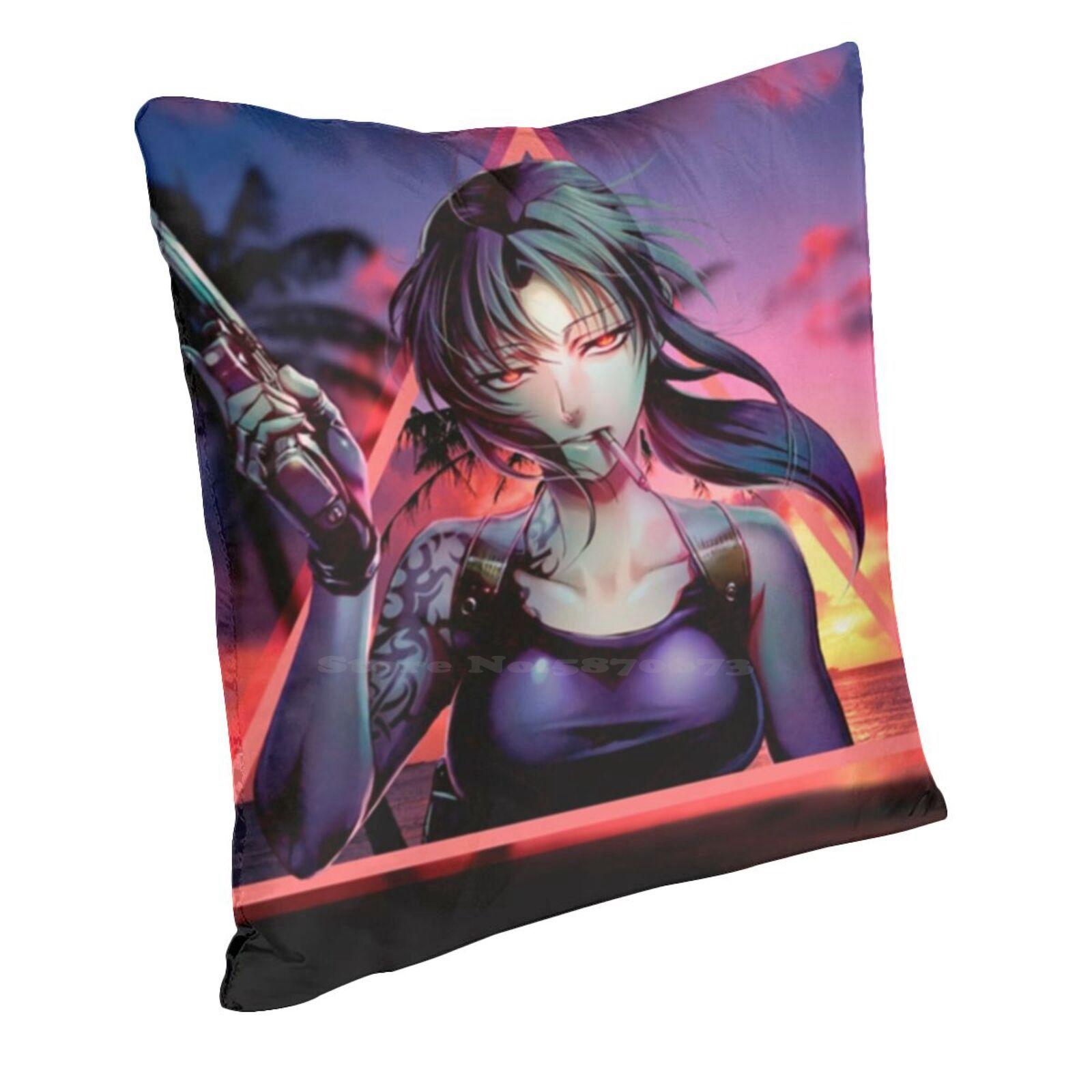 Black Lagoon Revy Pillowcase Bedroom Home Decoration Black Lagoon Revy Peach skin 18*18(CM)-1Pcs