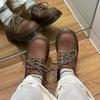 Sheepskin version~ Leather round head Crazy Horse brown Martin shoes small leather shoes women's platform muffin single shoes