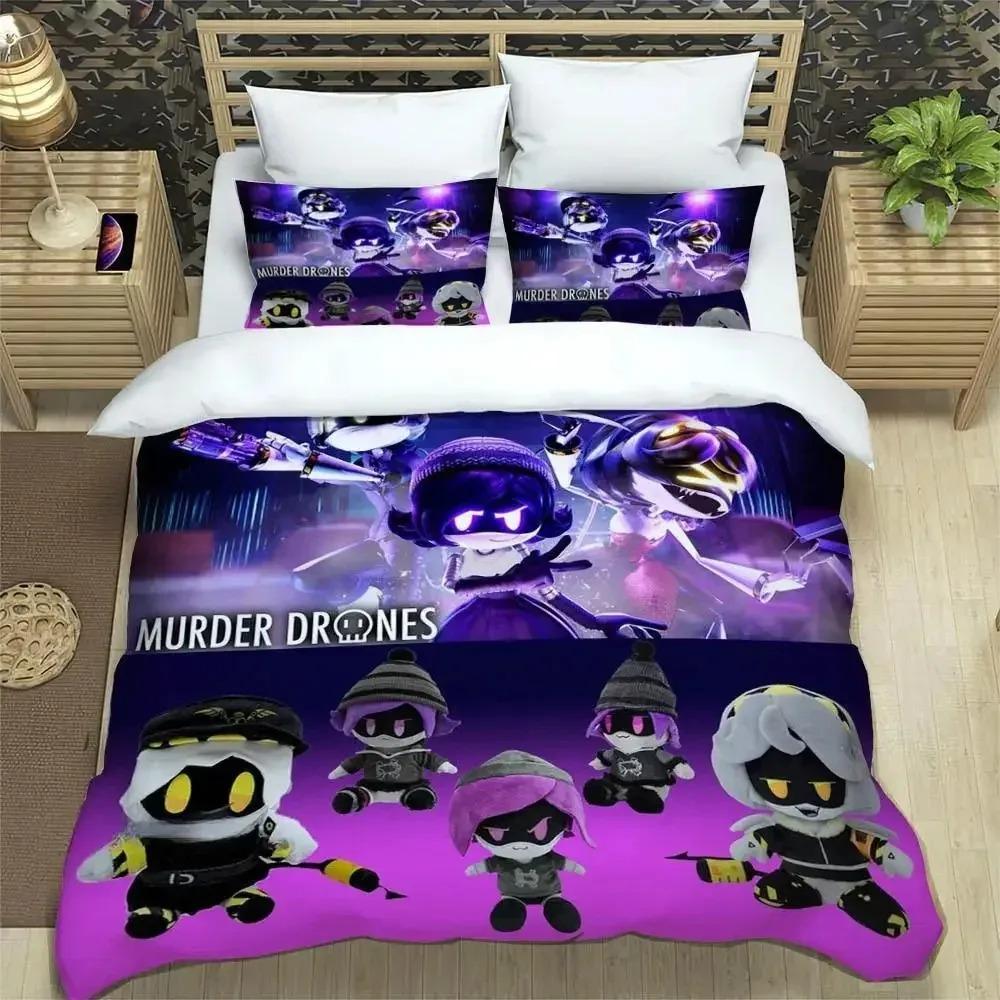 Murder Drones Cartoon Printed Bedding Sets Exquisite Bed Supplies Set Duvet Cover Bed Comforter Set Bedding Luxury Birthday Gift