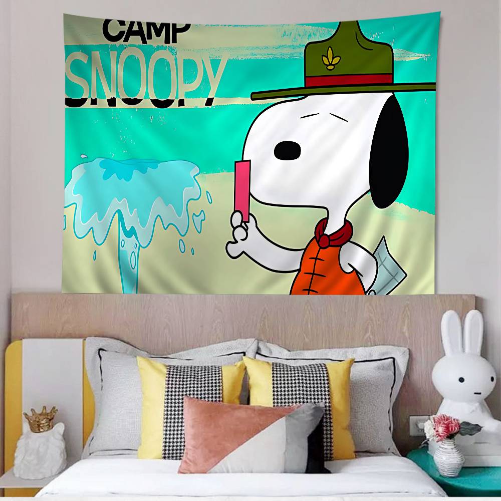 Cute Dog SSnoopy Printed Large Wall Tapestry Indian Buddha Wall Decoration Witchcraft Bohemian Hippie Wall Art Decor