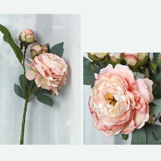 Artificial Flower Bright Color Multipurpose Silk Cloth Fadeless Vivid Simulation Peony Bouquet Home Garden Wedding Decoration