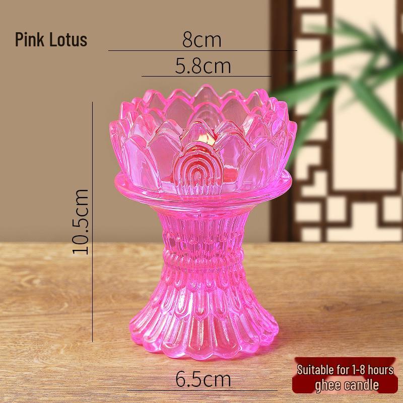 Crystal Lotus Candle Holder for Ghee Buddha Lamp