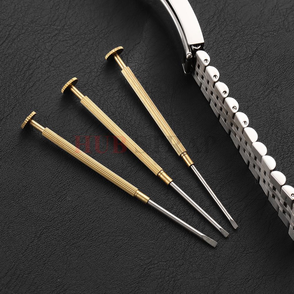 0.8mm 1.0mm 1.2mm 1.4mm 1.6mm 1.8mm Metal Slotted Screwdriver Watch Repair Tools Removal Install Screws Set Watchmaker for Rolex