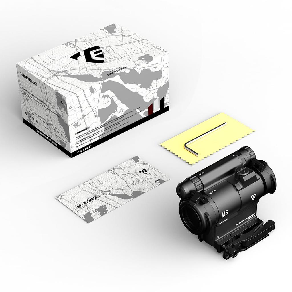 M6 Lunetă Punct Roșu Tip COMP M5 pentru QD Compatibil cu Sine de 20mm T-eagle Airsoft, Montură, (mare)