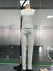 2024 Trendy Women's Sportswear: Hooded Sweatshirt, Ribbed Slim Vest, and Pants Set.