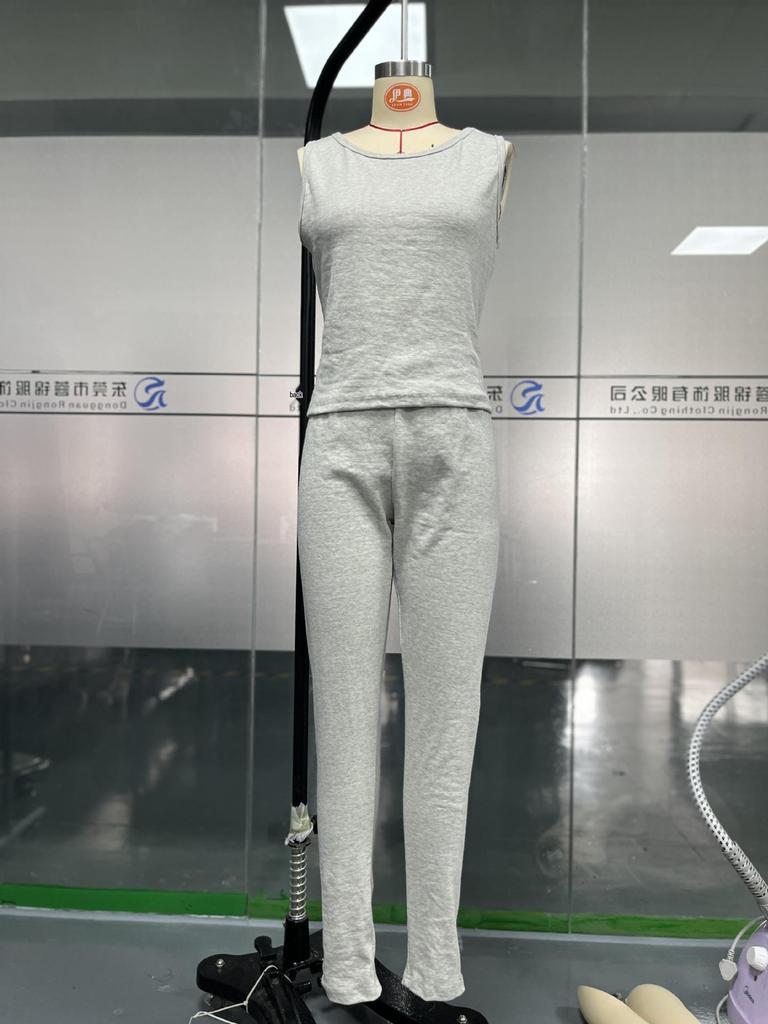 2024 Trendy Women's Sportswear: Hooded Sweatshirt, Ribbed Slim Vest, and Pants Set.