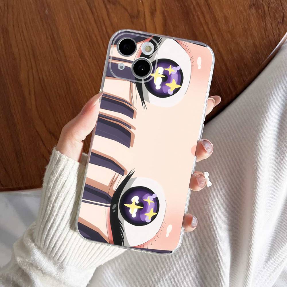 Cute Anime Big Eyes Girl Phone Case For iPhone 17 16 15 14 13 11 12 Pro Max Mini Plus Shockproof Transparent Soft TPU
