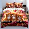 Three Kittens Amid Blossoming Spring  Kid'S And Adults' Bedroom Decor, Exquisite Three-Piece Bedding Set Gift