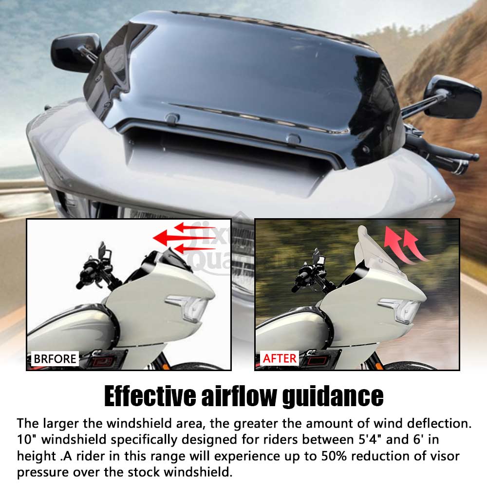 For Harley Road Glide CVO/SE FLTRXSE CVO ST FLTRXSTSE Motorcycle 12" Fairing Windscreen Windshield Smoke Wind Deflector Spoiler