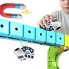Electric Magnetic Car For Kids DIY Magic Railway Tracks High-Speed Police Cars, Off-road Vehicles Building Toys Accessories