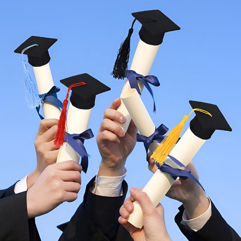 

Graduation Hat Toppers 7X Graduation Wine Bottle Toppers With Tassels Photo Props Miniature Hat For School College Kindergarten China Mainland