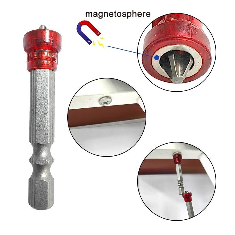S2 Magnetic Double Head Cross 50mmPH2 High Hardness Screwdriver with Detachable Magnetic Coil for Positioning