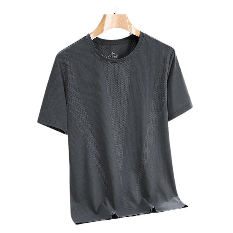 Men's Summer Quick-Dry Ice Silk T-Shirt - Breathable, Loose-Fit, Short-Sleeve Sports Top