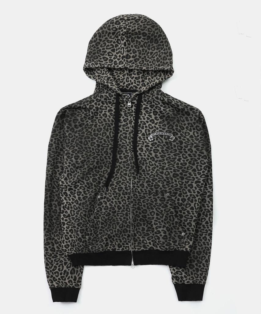 Badblood Viper Logo Zip-Up Hoodie - Black Leopard