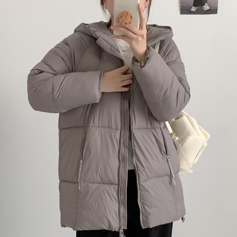 

Модные зимние куртки женские длинные парки с капюшоном свободные толстые теплые повседневные женские пальто XL серый